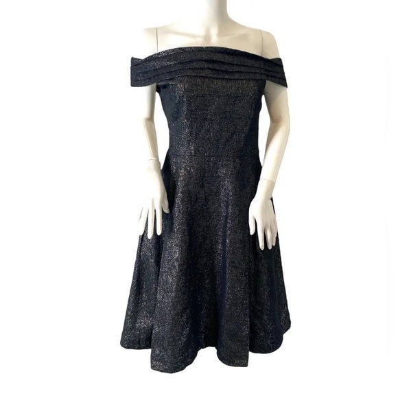Modcloth "Kettle Corn" Women’s Dress Metallic Black Sz XS by Emily& Fin - Picture 9 of 9